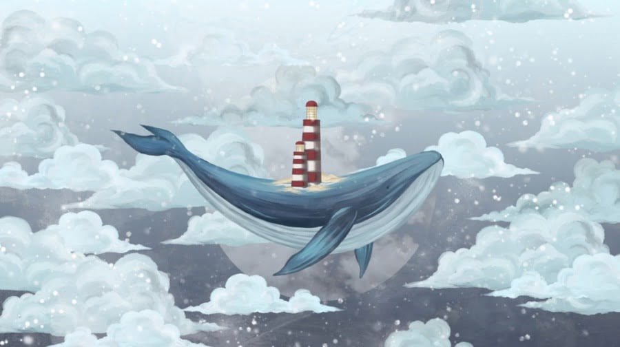 Sky Whale For Baby's Room Fototapete mit Meeresmotiv - Bild Nummer 2