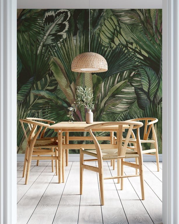 Tropisches grünes Blatt Wandbild Tropical Bouquet - Hauptproduktbild