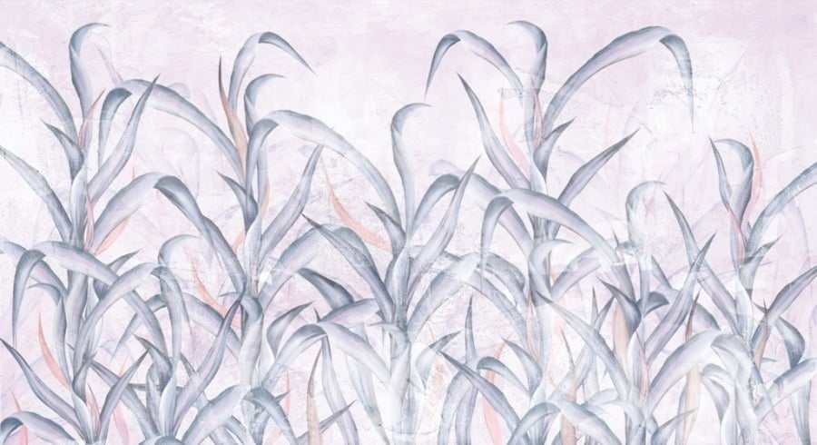 Fototapete mit dünnen langen Blättern in einem Dickicht aus blauen Blättern - Bild 2