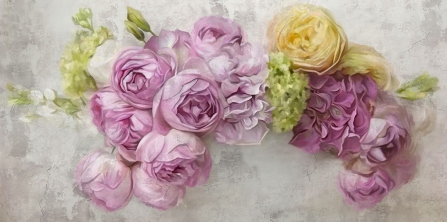 Fototapeta z kolorowym bukietem kwiatów Bukiet Fioletowych Kwiatów - zdjęcie numer 2