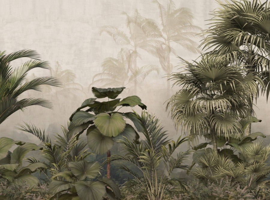 Fototapete mit grünen exotischen Bäumen Plumes of Tropical Plants für Wohnzimmer - Bild Nummer 2