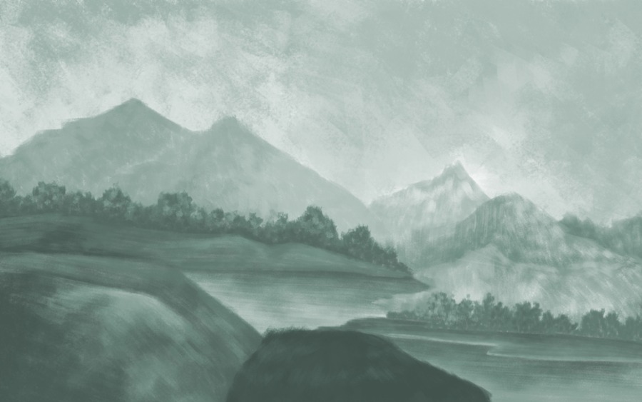 Fototapeta w odcieniach szarości z motywem wysokich gór Górski Krajobraz - zdjęcie numer 2
