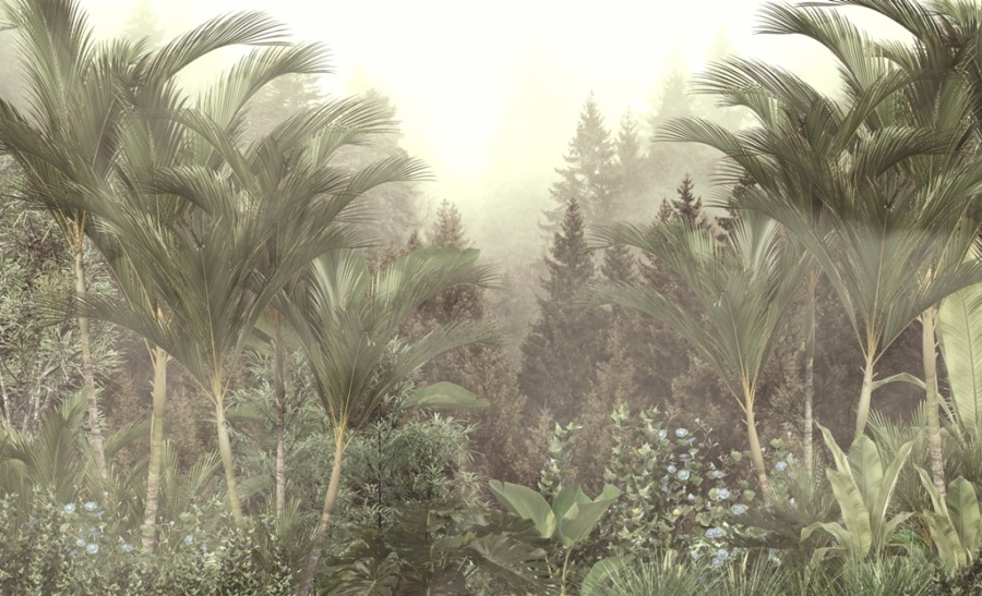 Tropischer Wald Fototapete Palm Fans - Bild Nummer 2