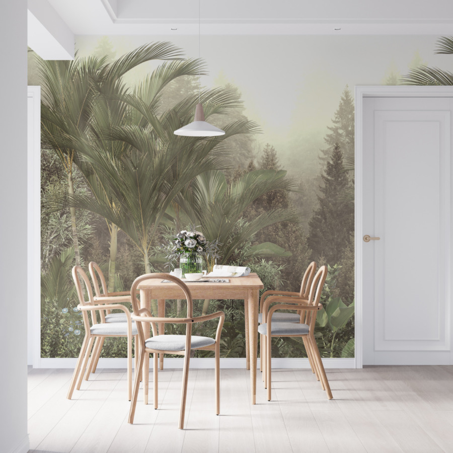 Tropischer Wald Palmenfächer Wandbild - Hauptproduktbild