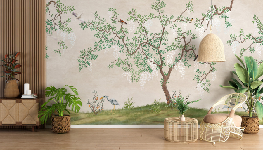 Fototapete mit asiatischem Motiv Slender Tree - Hauptproduktbild