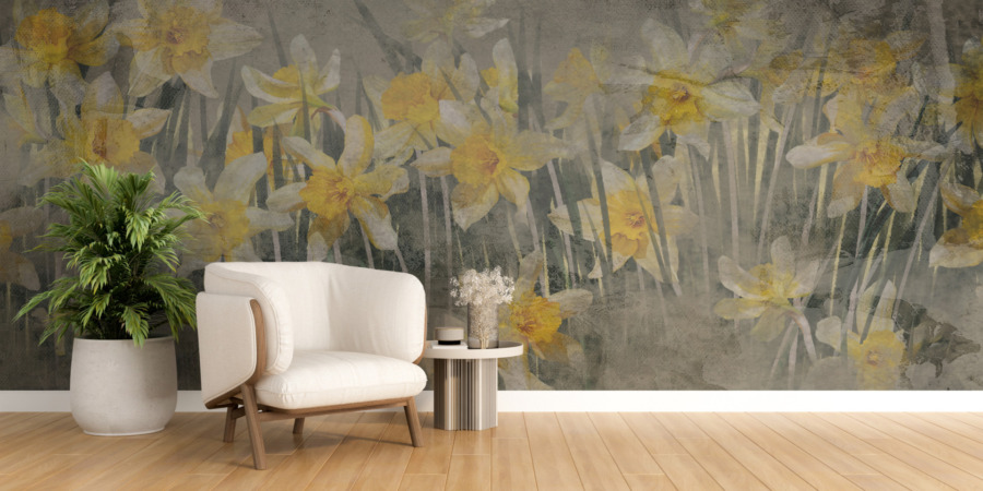Fototapete mit frühlingshaftem Blumenmotiv Daffodil Meadow - Hauptproduktbild
