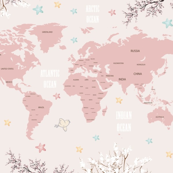 Fototapete Frühling Karte der Welt