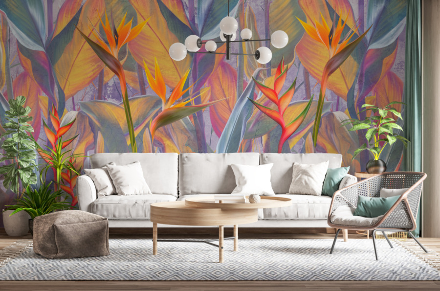 Wandbild aus bunten Strelitzienblüten Power of Exotic Colours - Hauptproduktbild