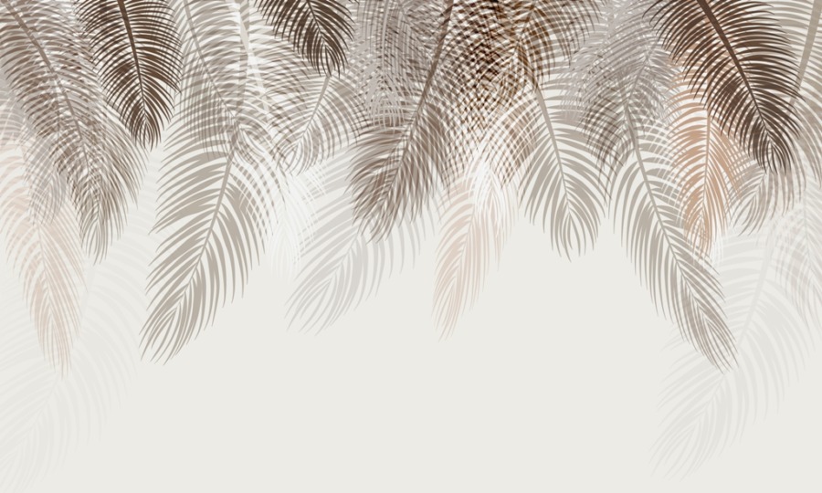 Fototapete mit schmalen Palmenblättern in gedeckten Farben Brown Leaves - Bild Nummer 2
