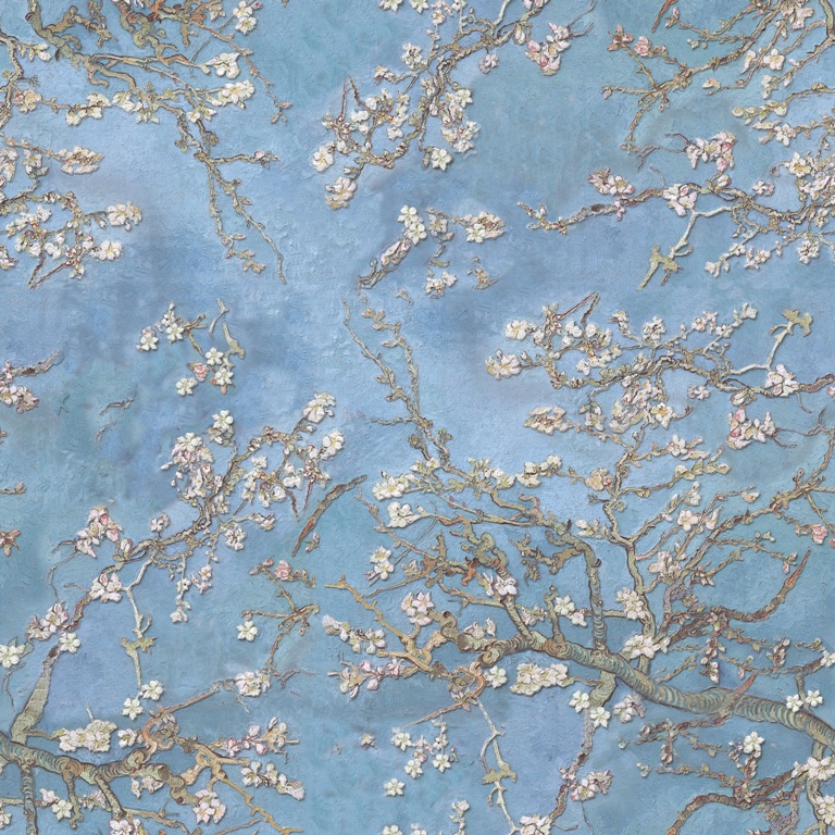 Fototapeta z delikatnym motywem kwiatowym w niebiańskim klimacie Kwitnąca Wiśnia w Błękicie - zdjęcie numer 2