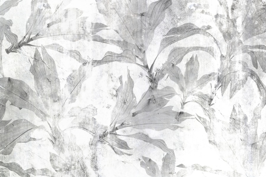 Fototapete mit Blumenmotiv, leicht undeutlich und unscharf Graue Blätter - Bild Nummer 2