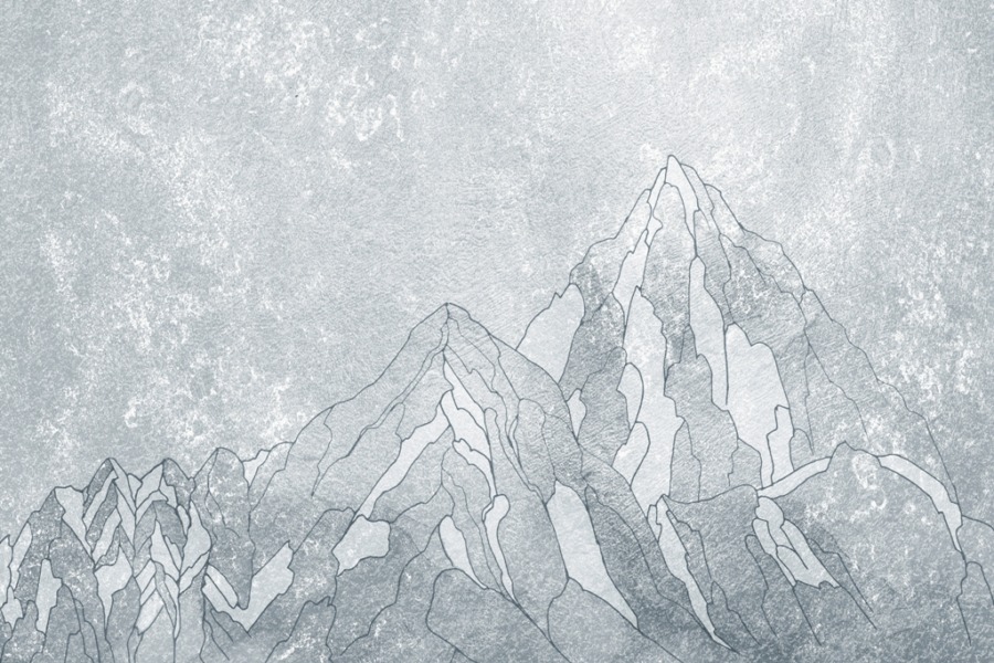 Fototapeta w zimnej tonacji z wysokogórskim krajobrazem Wysoki Górski Szczyt - zdjęcie numer 2