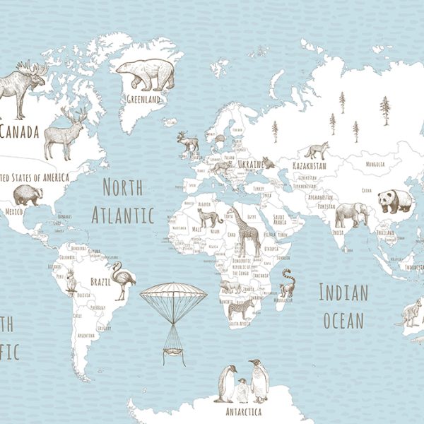 Mural Blue Ocean auf einer Karte