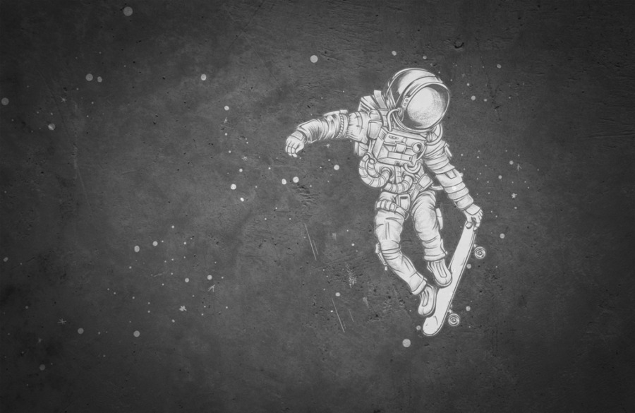 Fototapeta z motywem kosmicznym w ciemniejszej tonacji Kosmonauta Wśród Gwiazd - zdjęcie numer 2