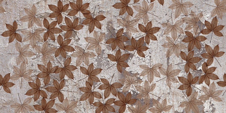 Fototapete in herbstlichen Brauntönen Wand aus feinen Blättern - Bild Nummer 2