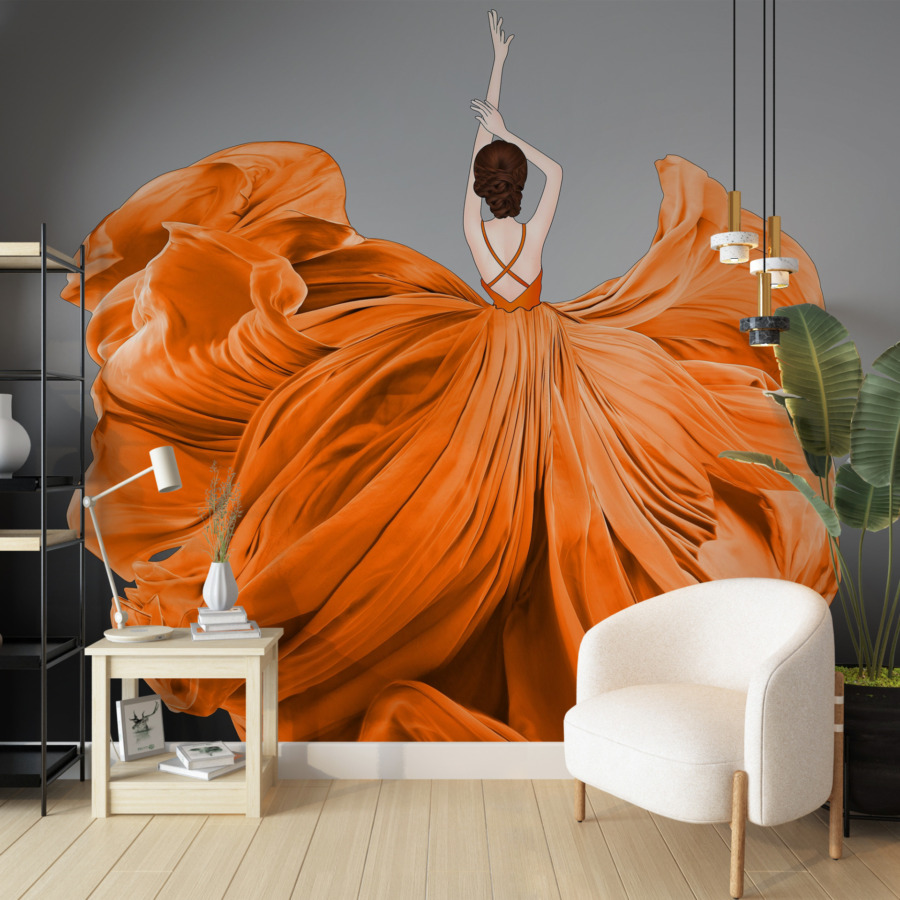 Fototapete in kräftigen Farben In einem schönen Kleid - Hauptproduktbild