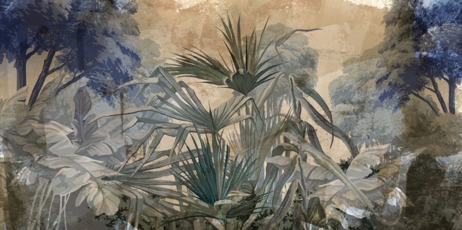 Fototapete 3D mit exotischer Landschaft Blauer Baum in den Tropen - Bild Nummer 2