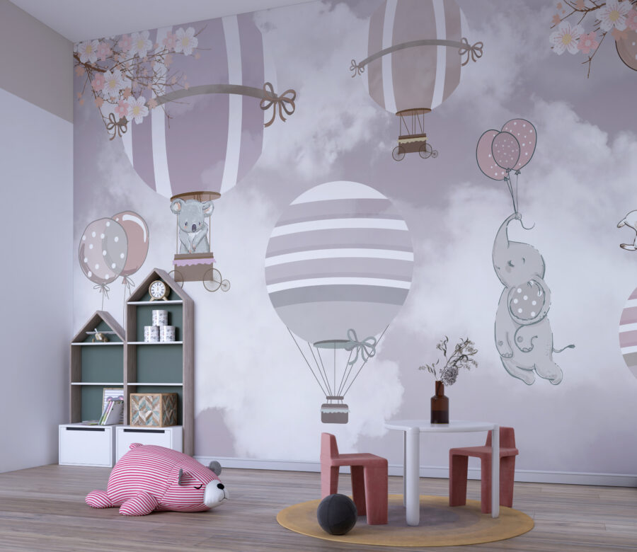 Fototapete in sanften Farben ideal für Kinderzimmer Spring Flight - Hauptproduktbild