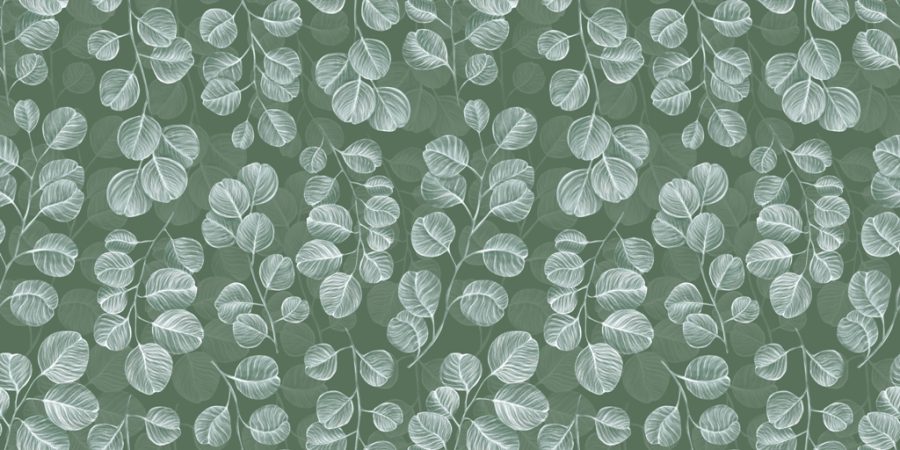 Beruhigend farbige Fototapete mit Blumenmotiv Weiße Blätter in Grün - Bild Nummer 2