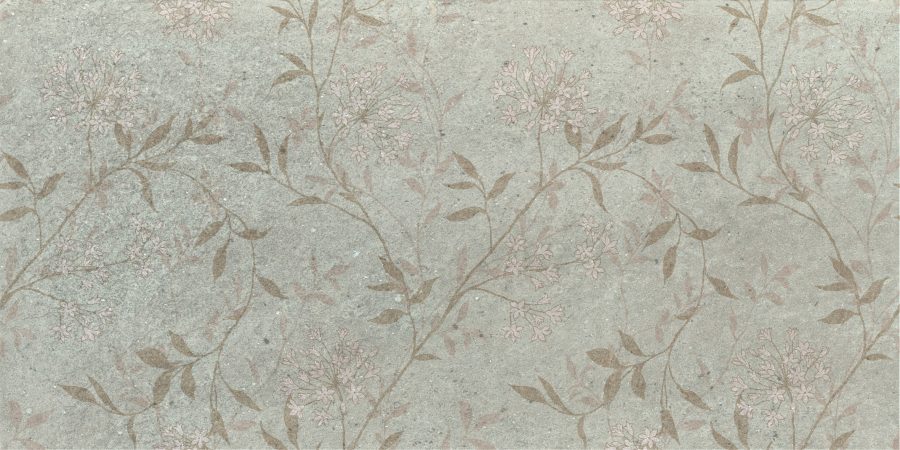 Fototapete in sanftem Grau mit kleinen Blumen Twigs on the Wall - Bild Nummer 2