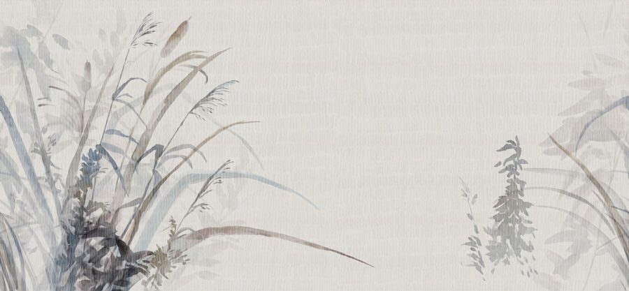 Fototapete im minimalistischen Stil und in gedeckten Tönen von Grass in the Mist - Bild Nummer 2
