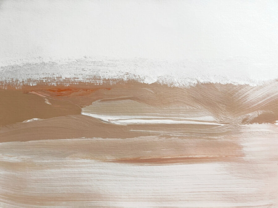 Fototapete mit klaren Pinselstrichen im minimalistischen Stil Brown Waves - Bild Nummer 2