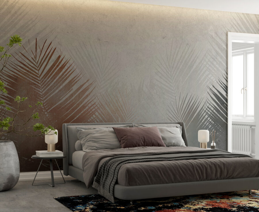 Minimalistische Stil Tapete Palmenblätter - Hauptproduktbild