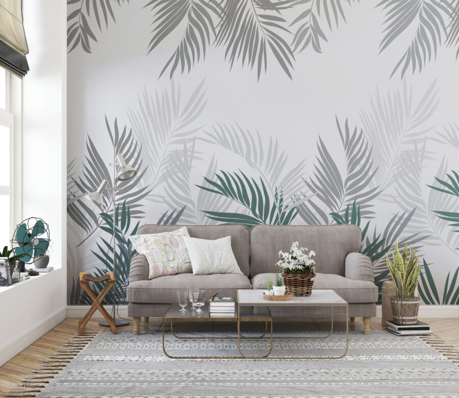 Fototapete im modernen Stil mit klassischem botanischem Motiv Palmenblätter - Hauptproduktbild