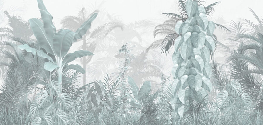 Fototapeta z motywem tropikalnym w stonowanej tonacji Niebieska Dżungla - zdjęcie numer 2