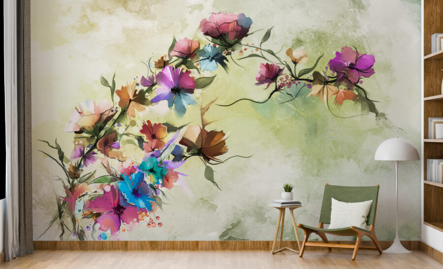 Wandbild mit bunten Wildblumen in einer Vielzahl von Farben Flowered Meadow - Hauptproduktbild