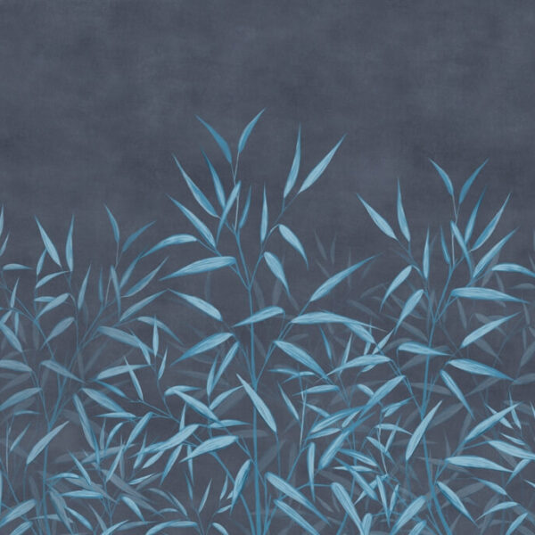 Blaue Blätter Tapete