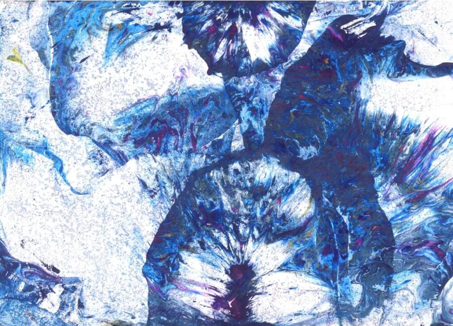Fototapeta w odcieniach bieli i błękitu w nowoczesnej kompozycji Granatowe Fale - zdjęcie numer 2
