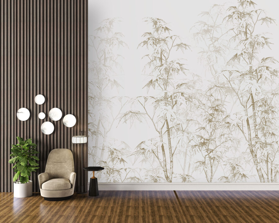 Fototapete mit zartem Blumenmotiv ideal für jedes Interieur Gebleichte Bäume - Hauptproduktbild