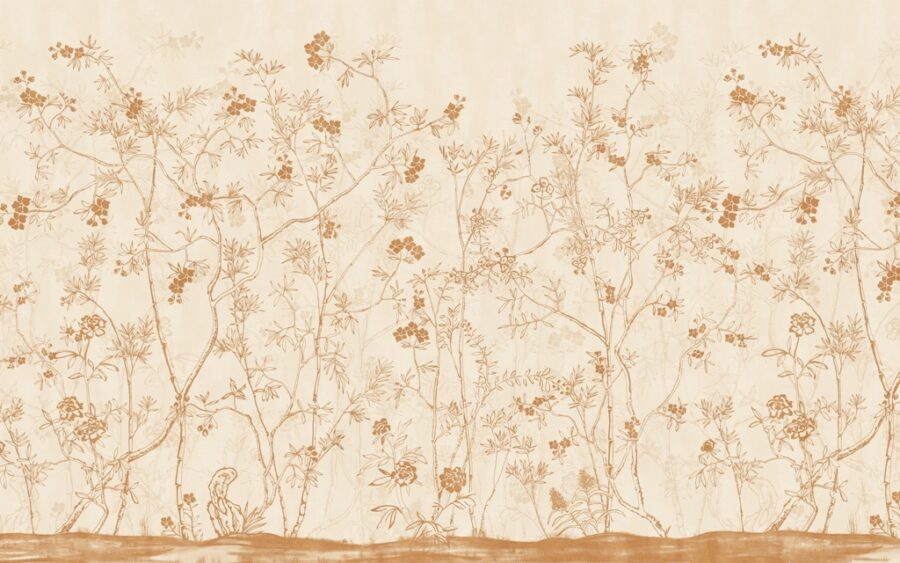 Wandbild mit zarten Blumen im Wind nur in Brauntönen, ein zeitloses florales Motiv in einer etwas anderen Version Brown Meadow - Bild Nummer 2