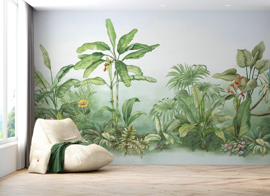 Exotische Landschaft Wandbild in warmen Farben Green Jungle - Hauptproduktbild