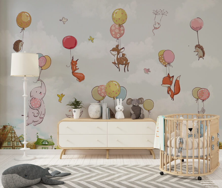 Wallpaper Tiere mit Luftballons