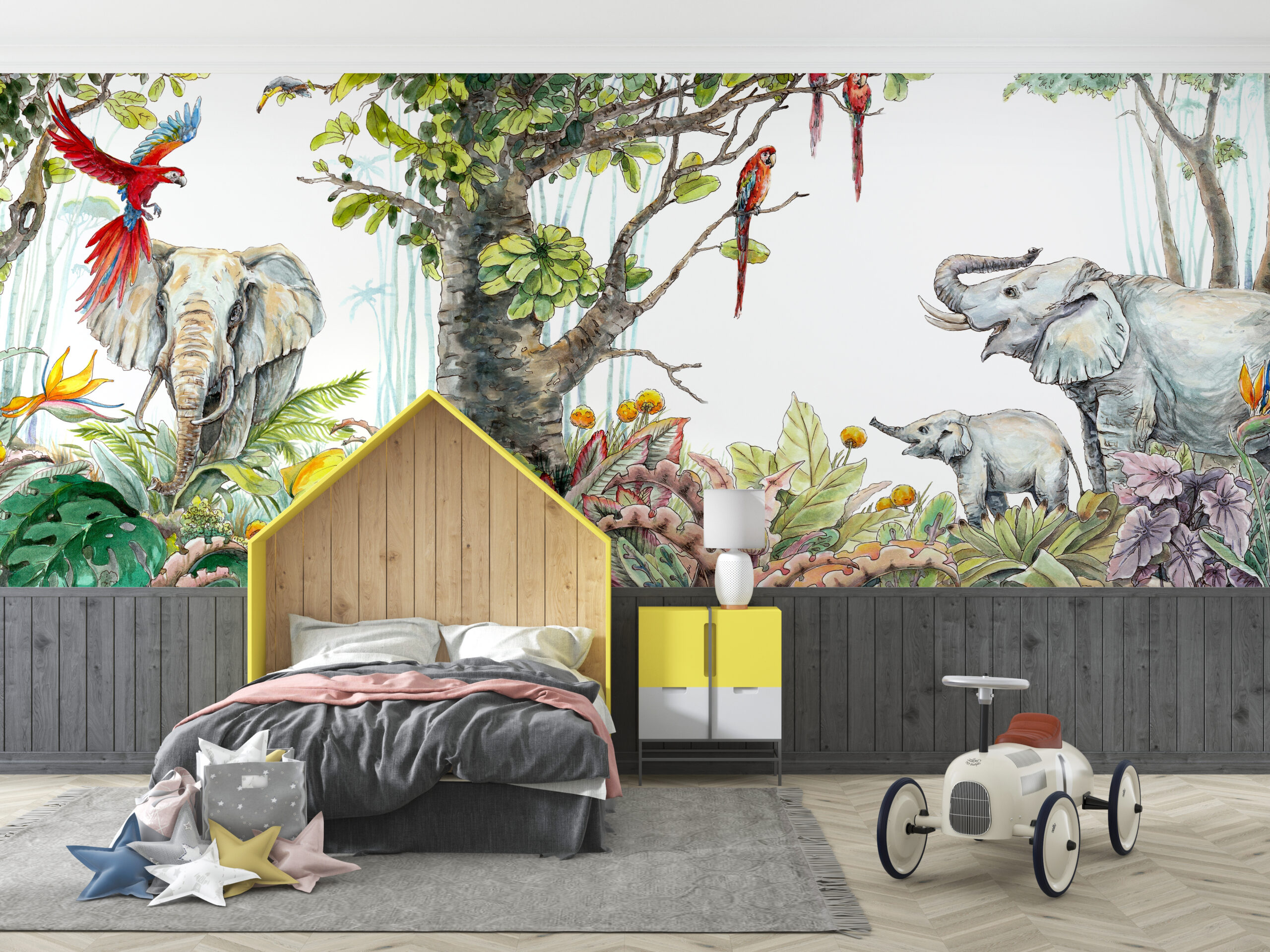 Fototapete Tropische Harmonie mit Tieren