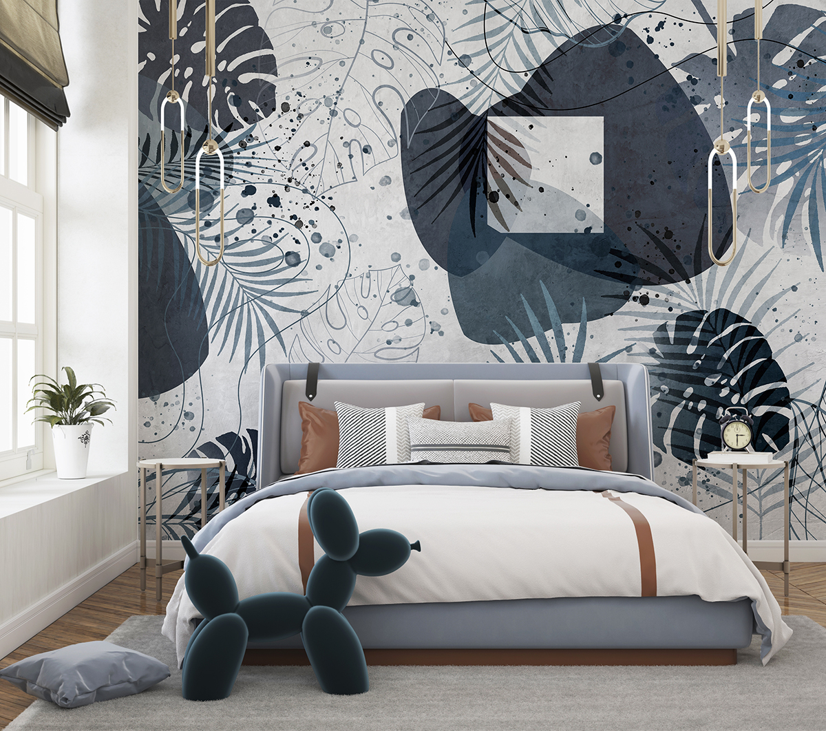 Exotische Blätter Tapete