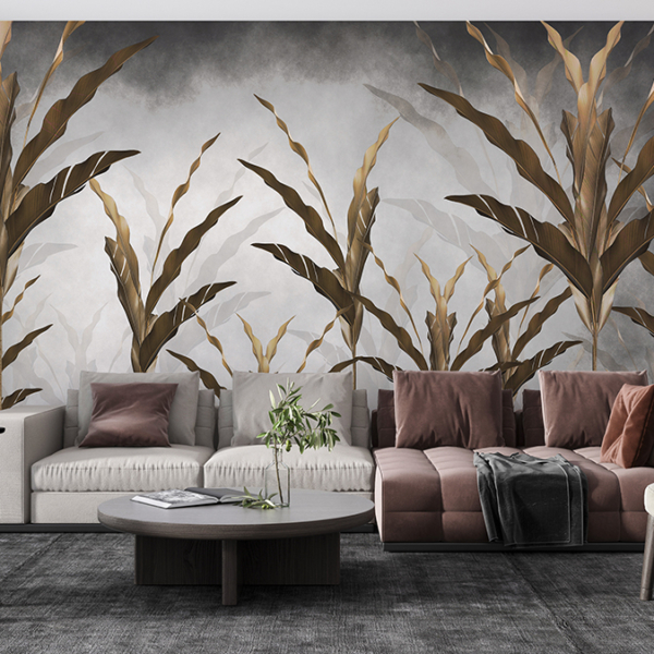 Wandgemälde von Brown Leaves