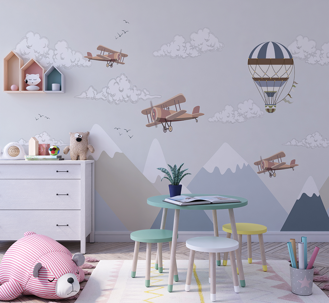 Fototapete Flug zwischen den Berggipfeln