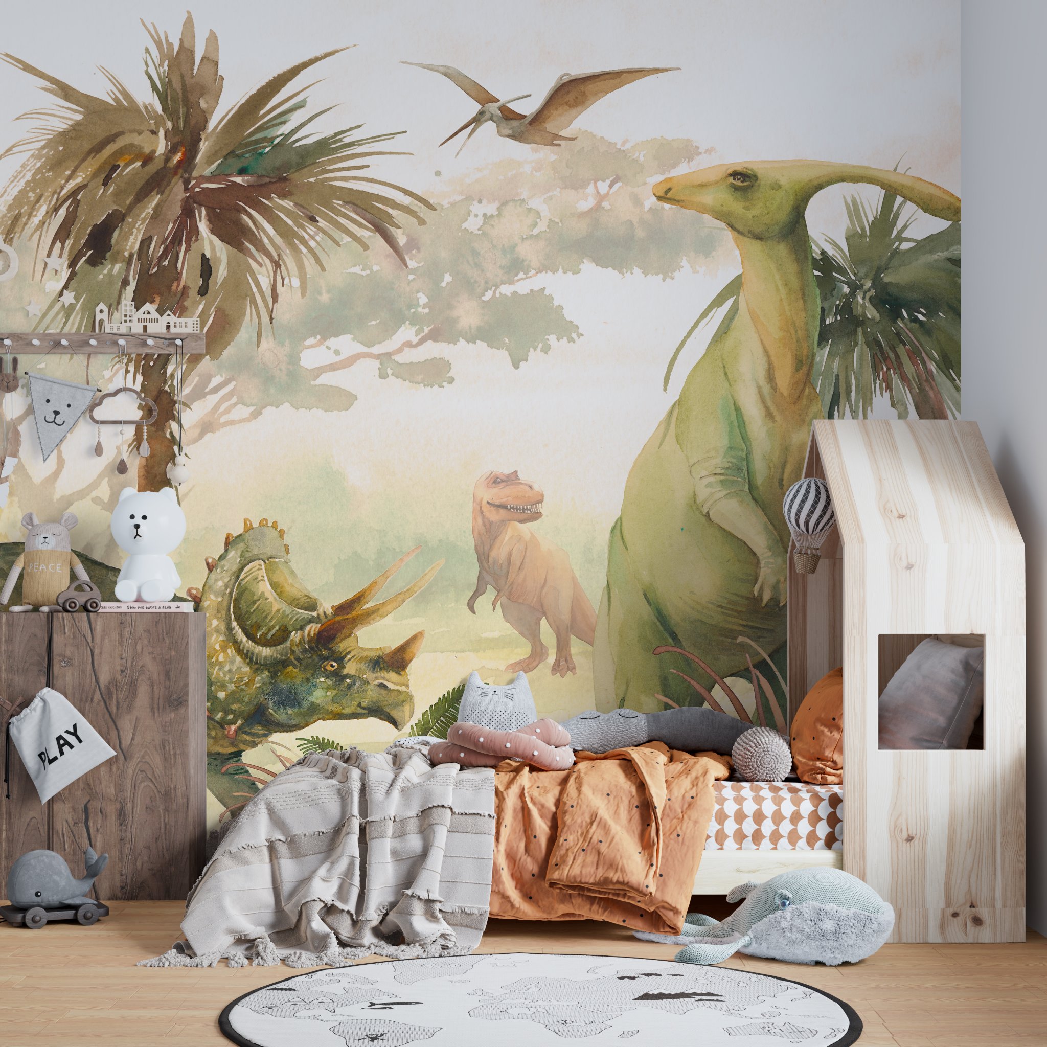 Wandbild Welt der Dinosaurier