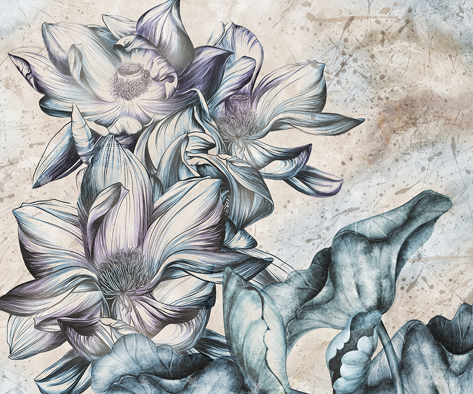 background with blue flowers