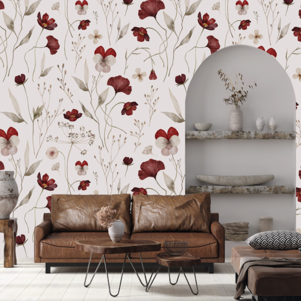 Fototapete Maroon Blumen