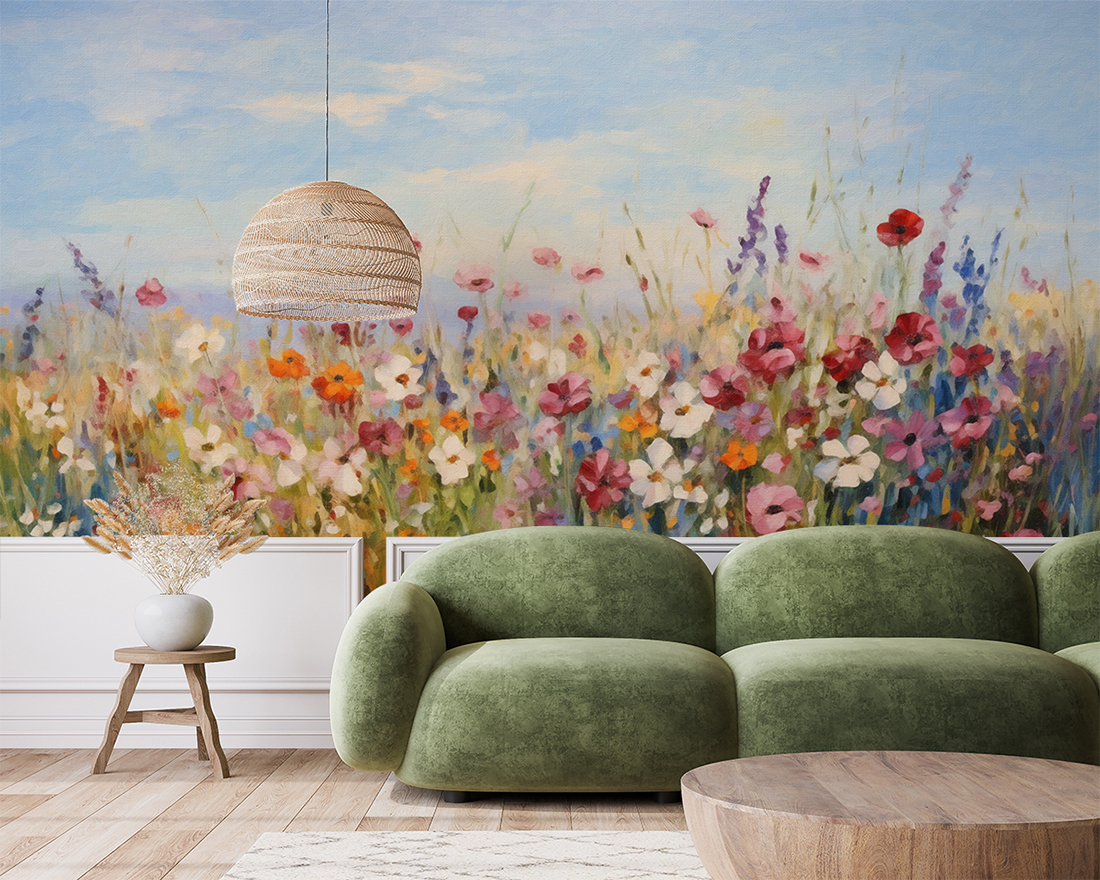 Fototapete Feld Blumen