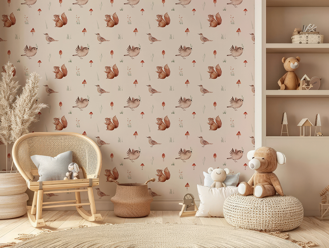 Wandgemälde mit Eichhörnchen