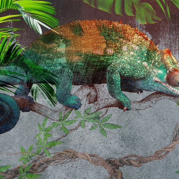 Fototapete Grünes Chamäleon