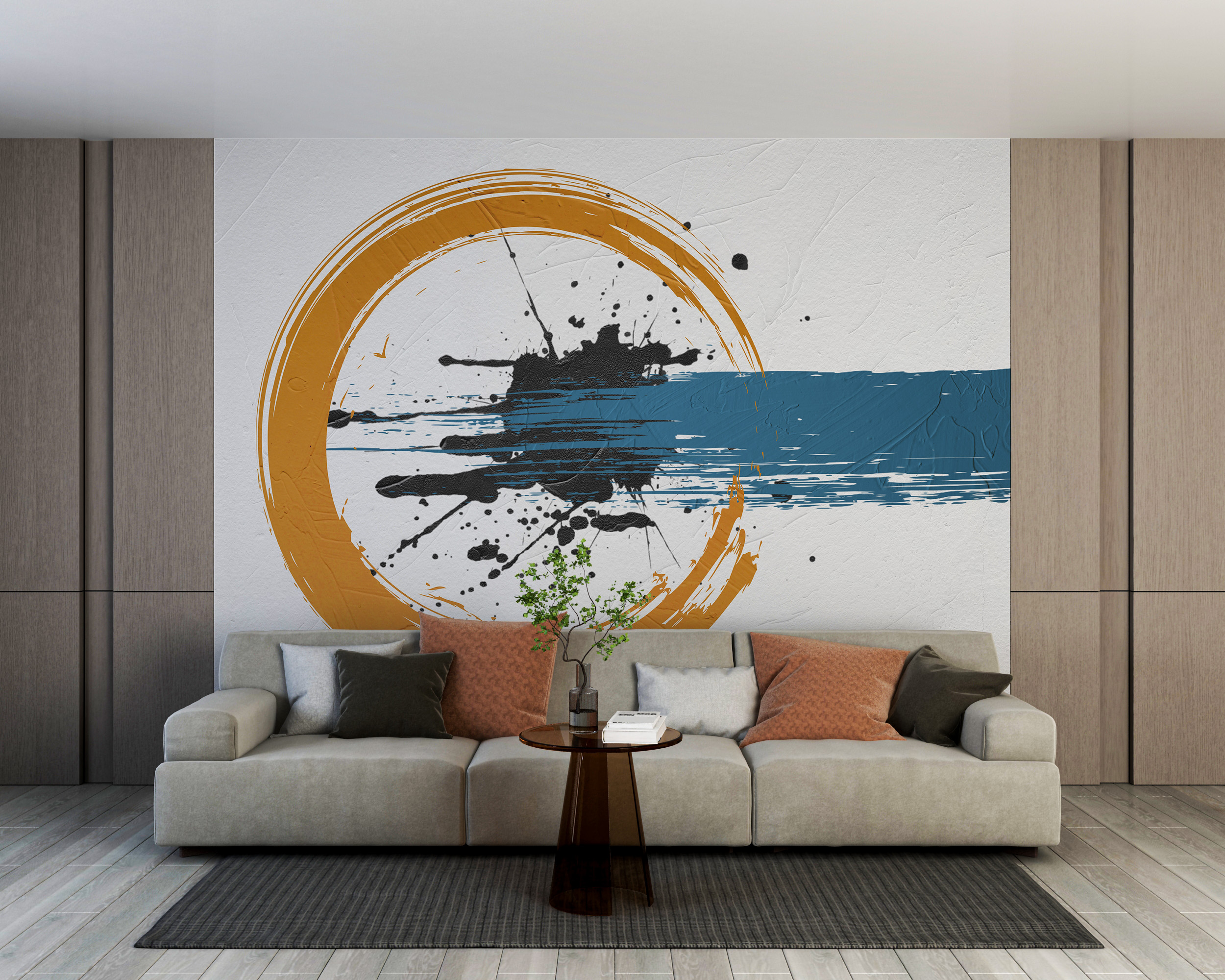 Wandmalerei Orange Circle