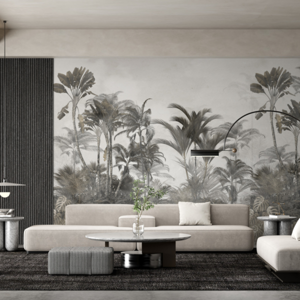 Farbloses Dschungel-Wandbild