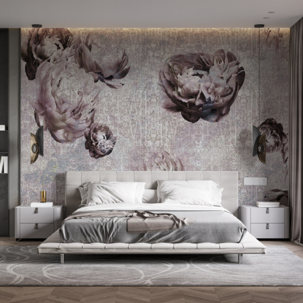 Fototapete Farblose Pfingstrosen