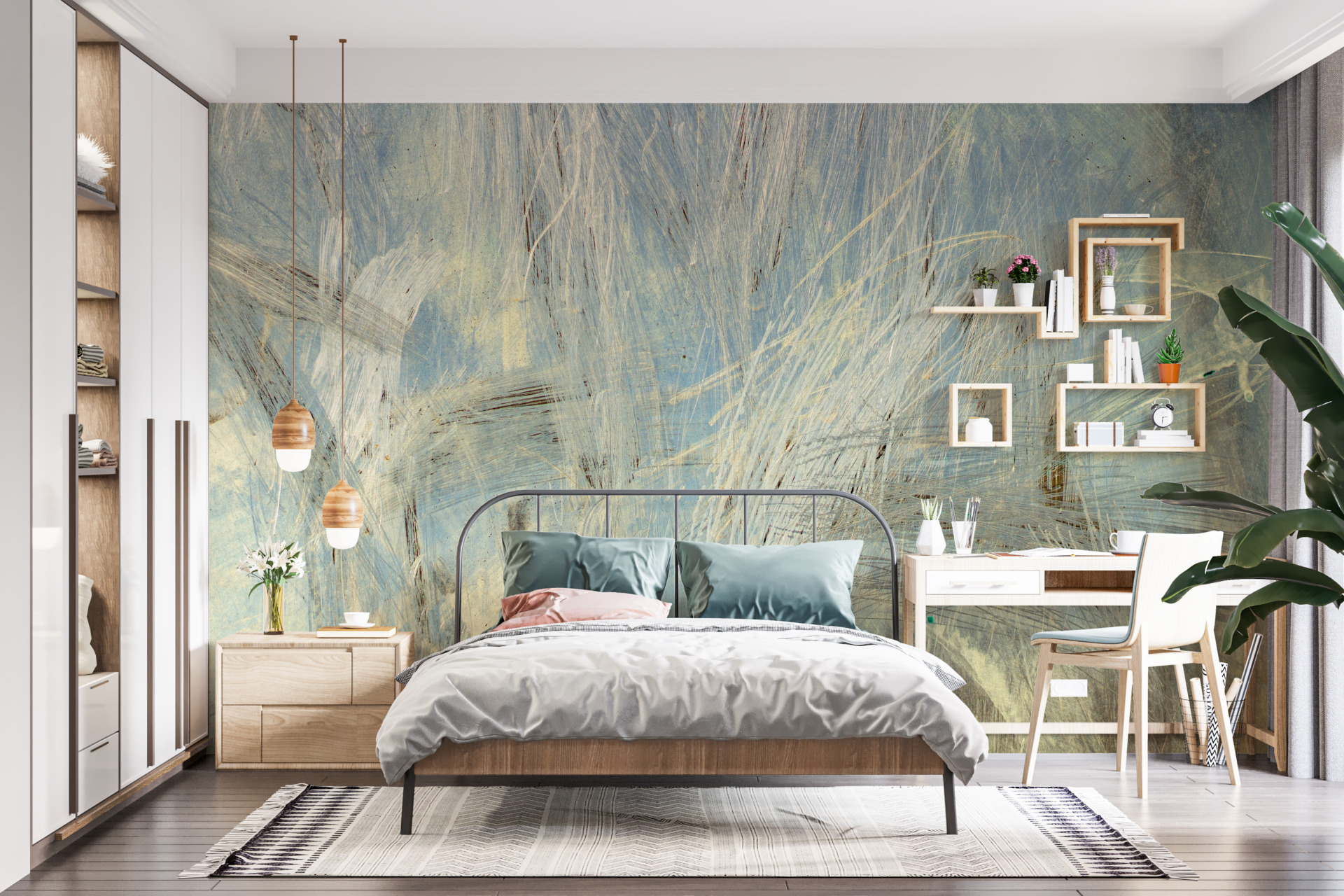 Fototapete Weiße Striche